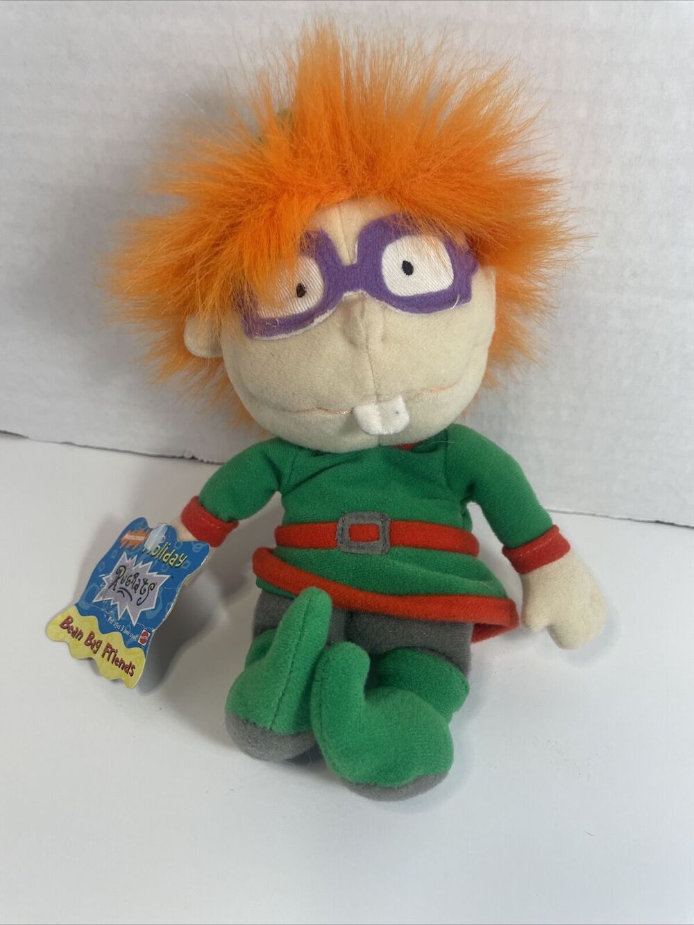 1997 Nickelodeon Holiday Rugrats Chuckie Finster Plush Bean Bag Friends NWT